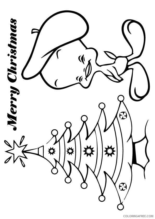 tweety bird coloring pages merry christmas Coloring4free