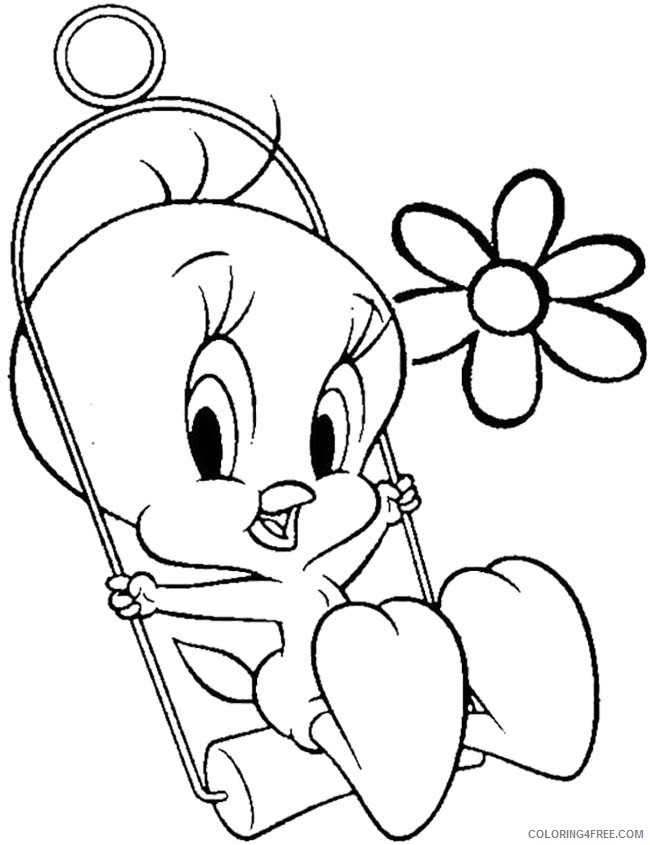 tweety bird coloring pages swing Coloring4free