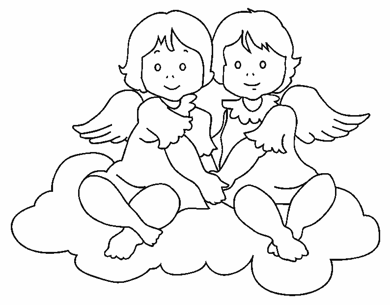 twin angel coloring pages Coloring4free