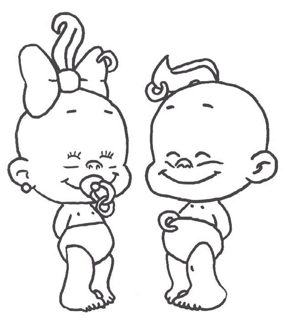 twin baby coloring pages Coloring4free