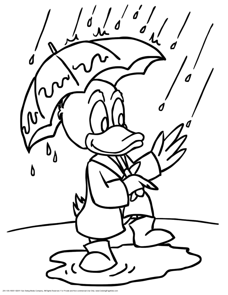umbrella coloring pages donald duck Coloring4free