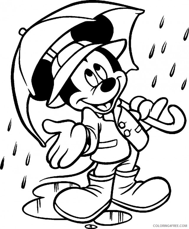 umbrella coloring pages mickey mouse Coloring4free