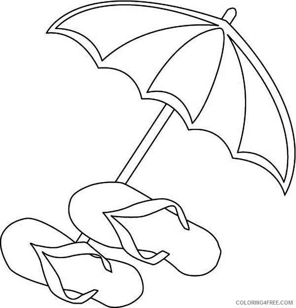 umbrella coloring pages with slippers Coloring4free