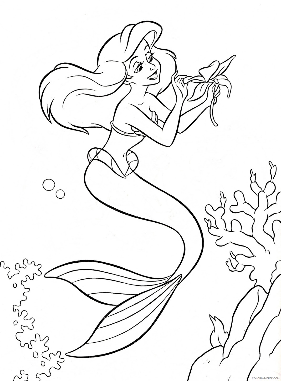 under the sea coloring pages ariel Coloring4free