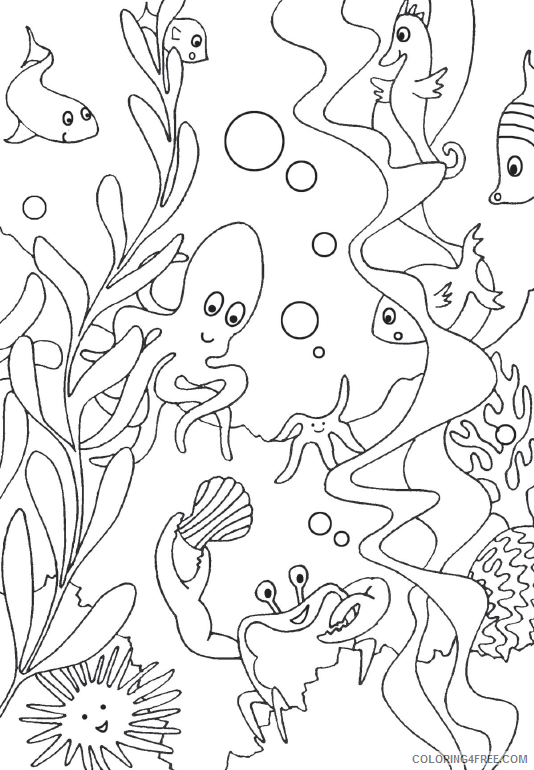 under the sea coloring pages underwater life Coloring4free
