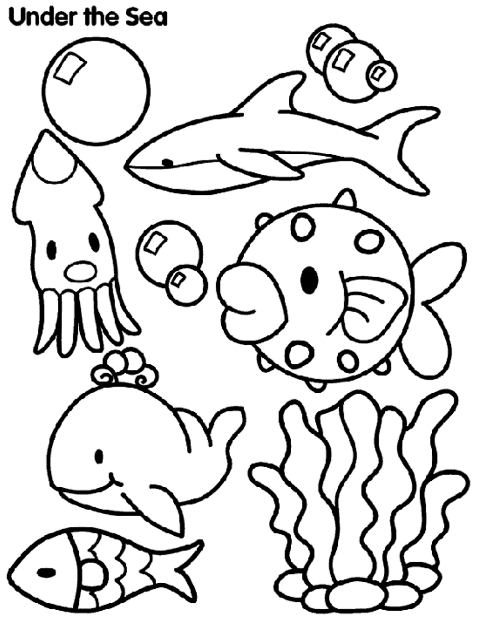 under the sea creatures coloring pages Coloring4free