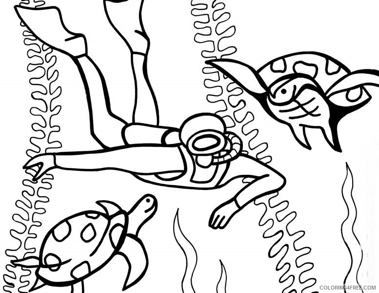 under the sea diving coloring pages Coloring4free
