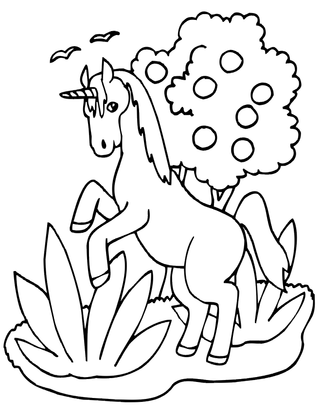 unicorn coloring pages for kindergarten Coloring4free