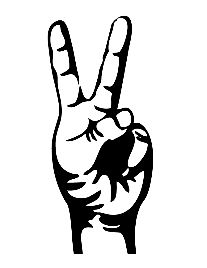 v hand peace sign coloring pages Coloring4free