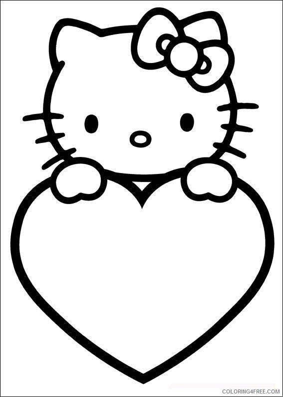 valentines day coloring pages hello kitty Coloring4free