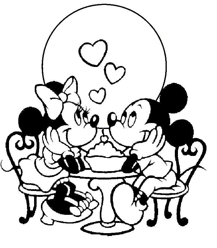 valentines day coloring pages mickey mouse Coloring4free