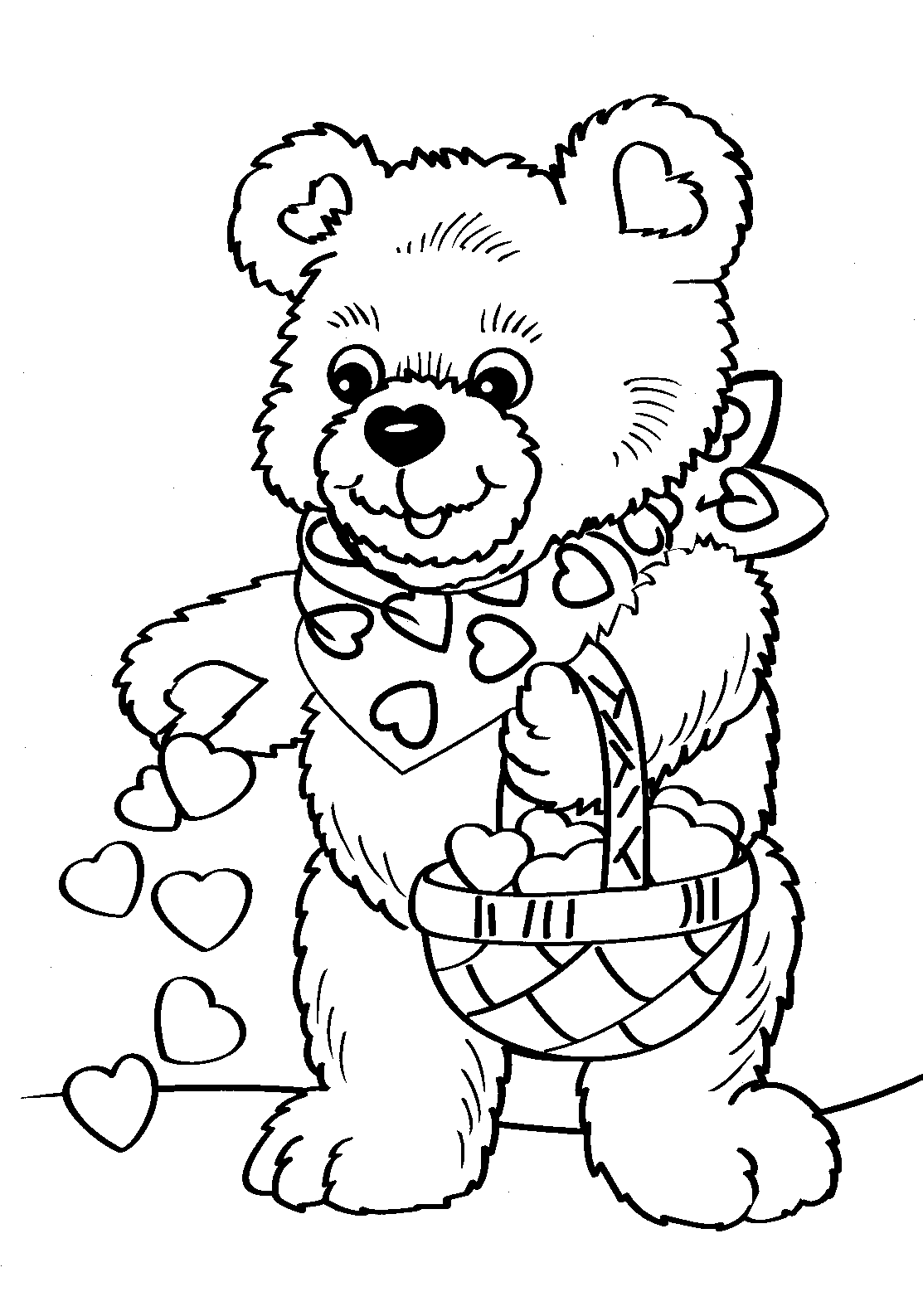 valentines day coloring pages teddy bear Coloring4free