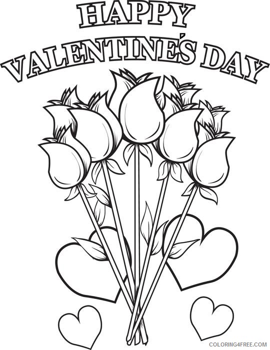 valentines day roses coloring pages Coloring4free