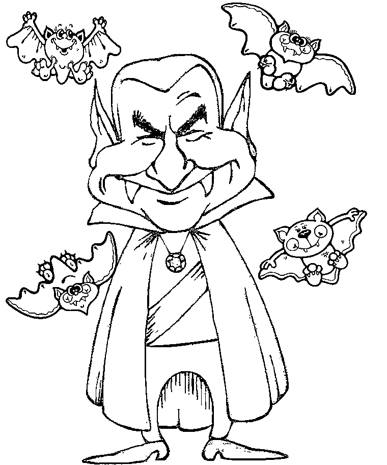 vampire coloring pages with bats Coloring4free