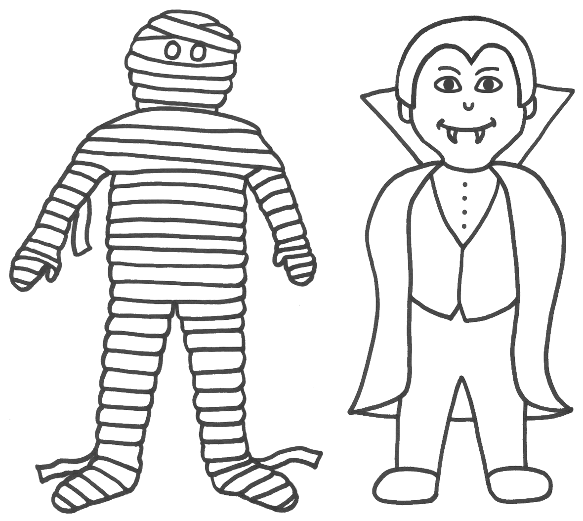 vampire coloring pages with mummy Coloring4free