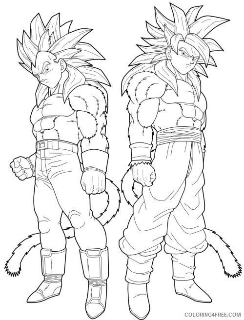 vegeta and goku coloring pages dragon ball gt Coloring4free