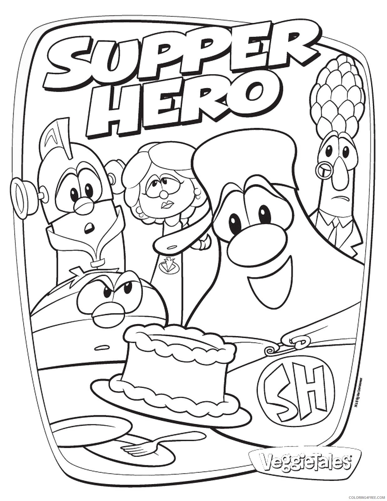 veggie tales coloring pages supper hero Coloring4free