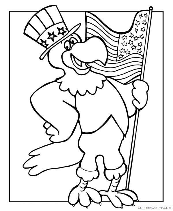 veterans day coloring pages bald eagle holding flag Coloring4free