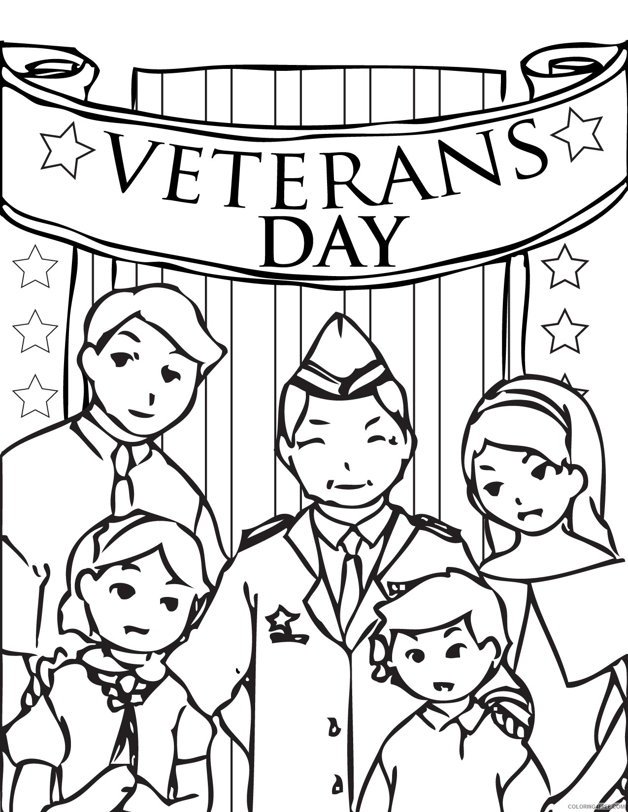 veterans day coloring pages family Coloring4free