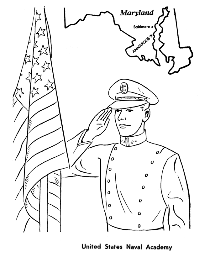 veterans day coloring pages saluting flag Coloring4free