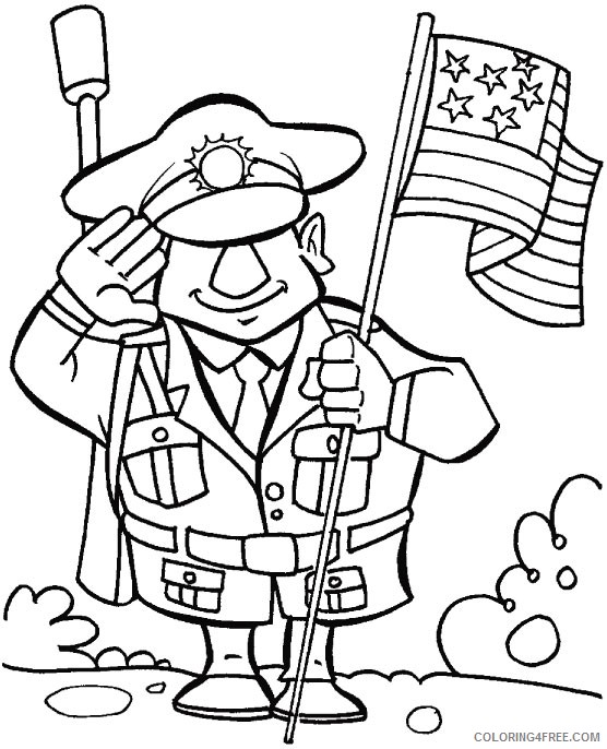 veterans day coloring pages soldier salute Coloring4free