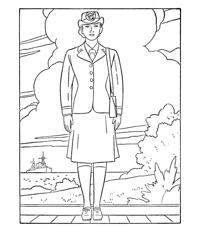 veterans day coloring pages women veterans Coloring4free