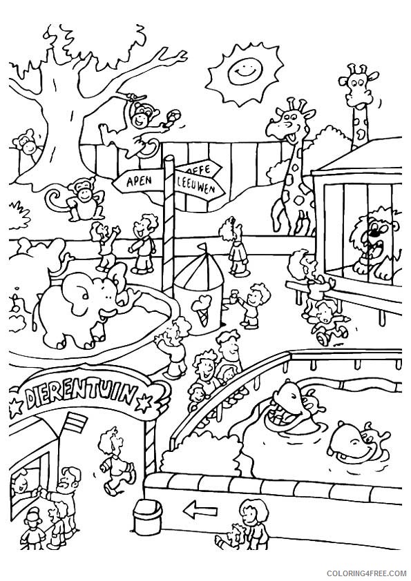 visiting the zoo coloring pages Coloring4free