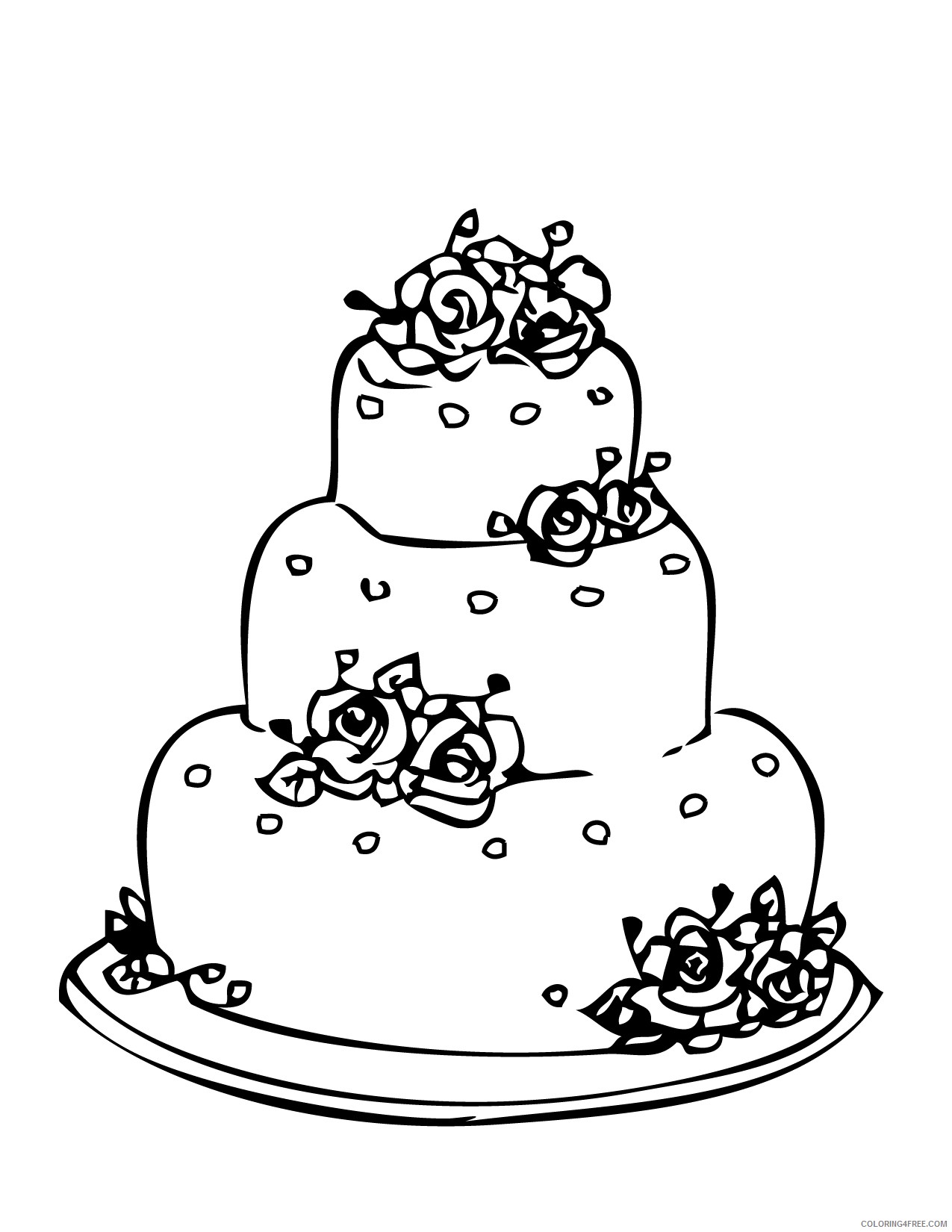 wedding cake coloring pages 2 Coloring4free