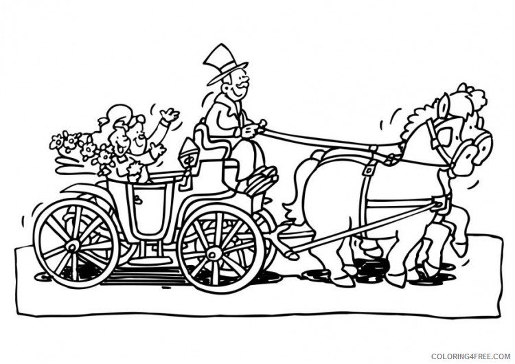 wedding coloring pages wedding chariot Coloring4free