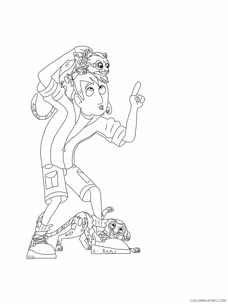 wild kratts coloring pages martin and leopard Coloring4free