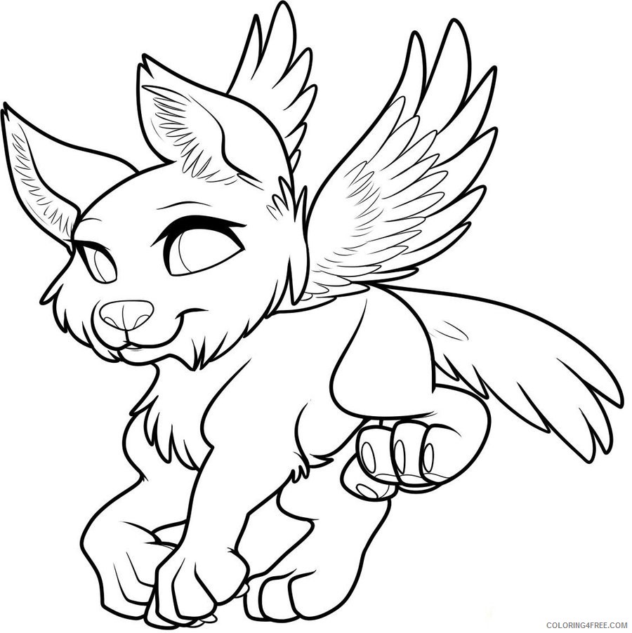 winged wolf pup coloring pages Coloring4free