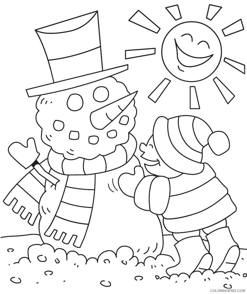 winter coloring pages for kids Coloring4free