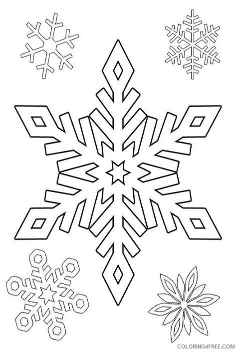 winter coloring pages snowflakes for kids Coloring4free