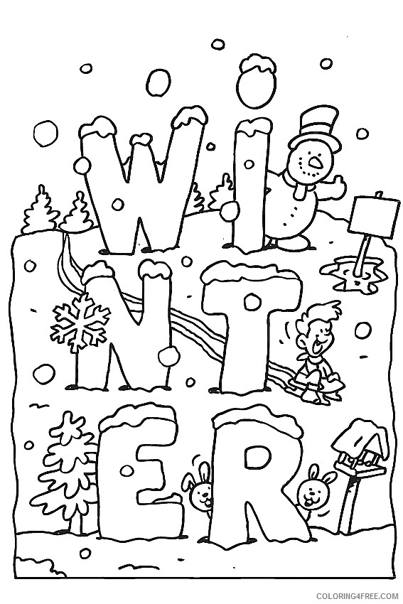 winter season coloring pages for kids Coloring4free