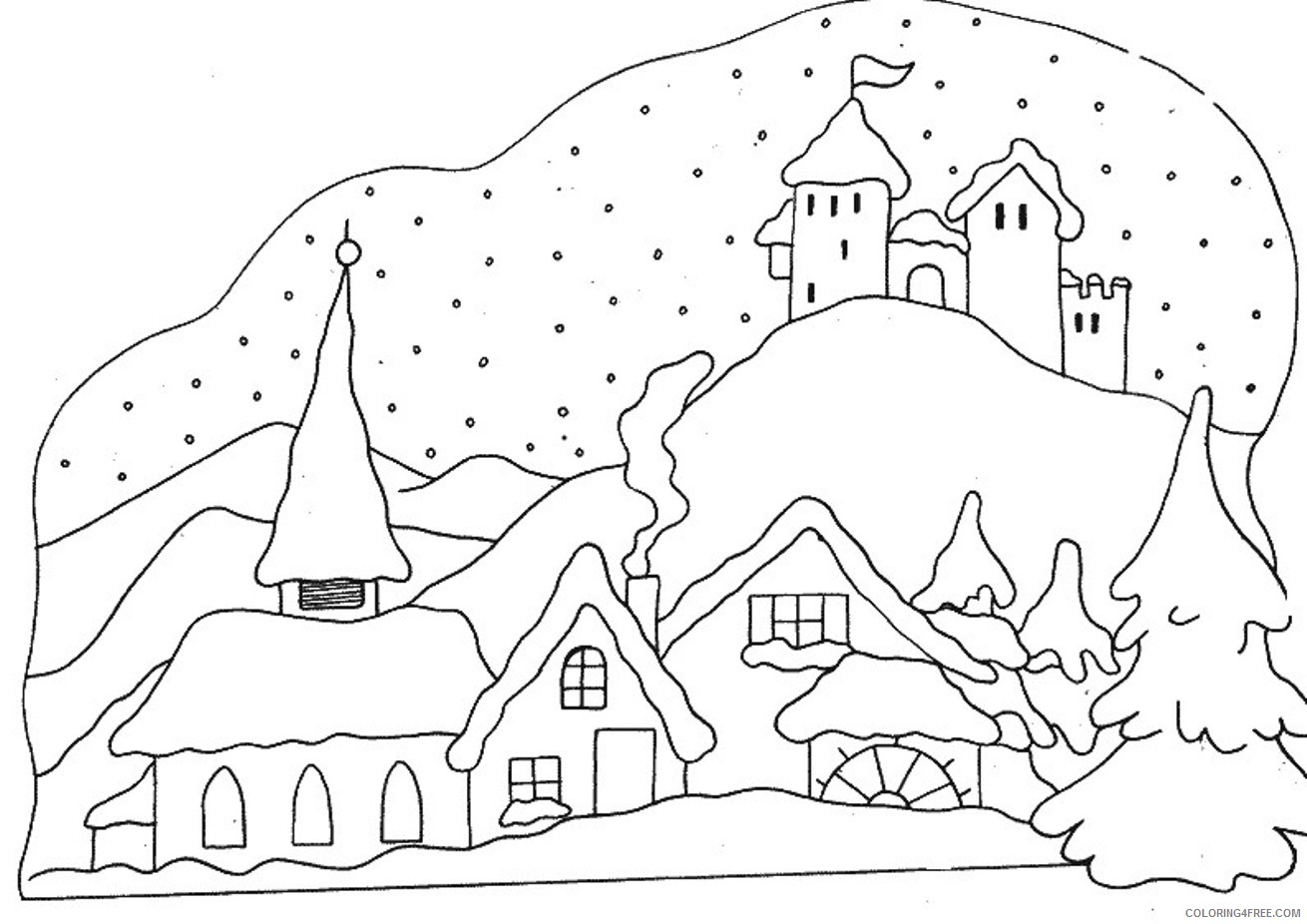 winter season coloring pages to print Coloring4free