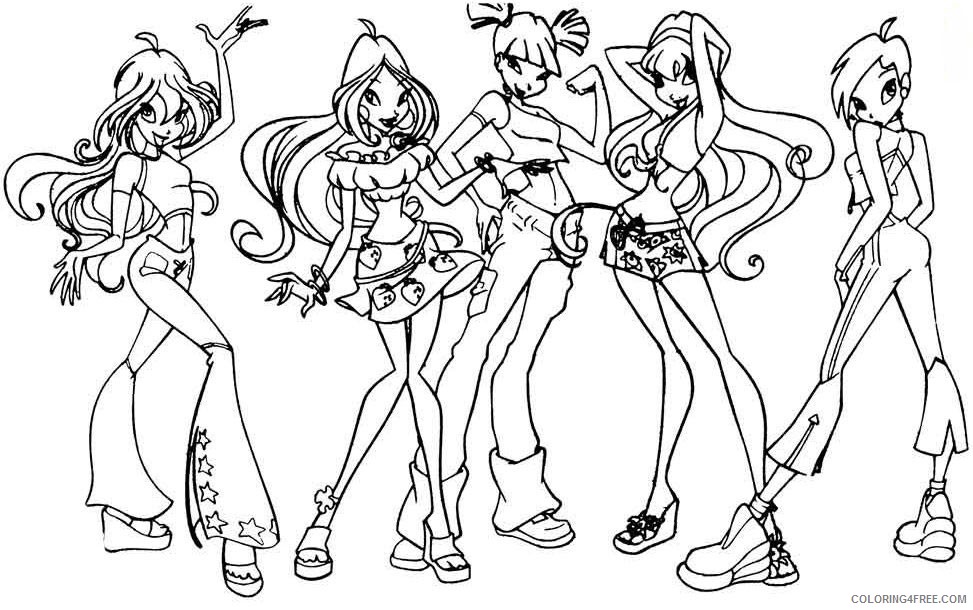 winx club coloring pages all characters Coloring4free