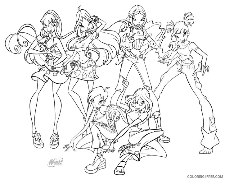 winx club coloring pages all fairies Coloring4free