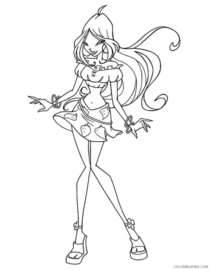 winx club coloring pages flora Coloring4free