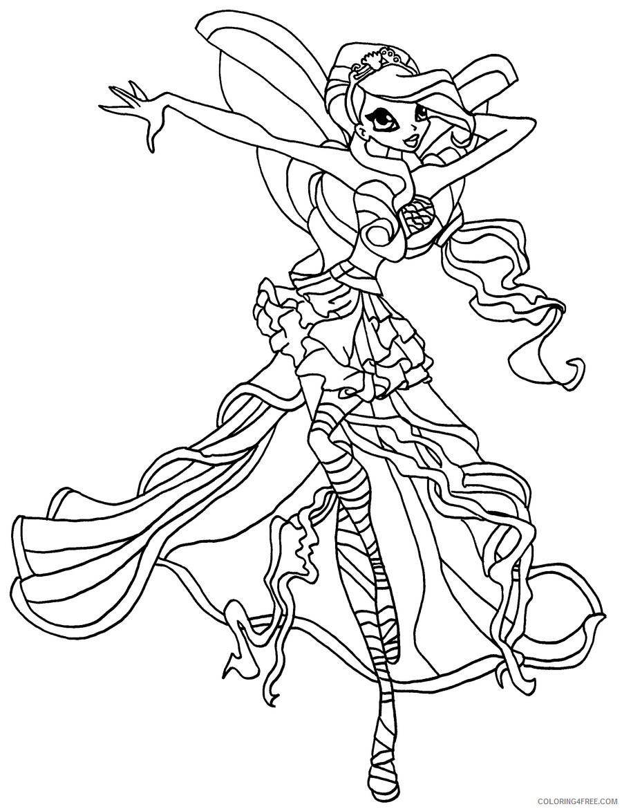 winx club coloring pages stella harmonix Coloring4free