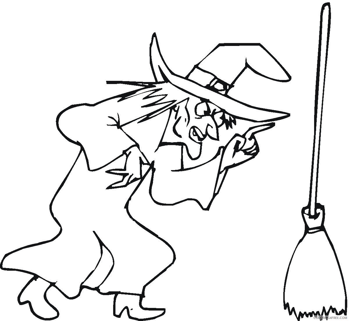 witch coloring pages and the broomstick Coloring4free