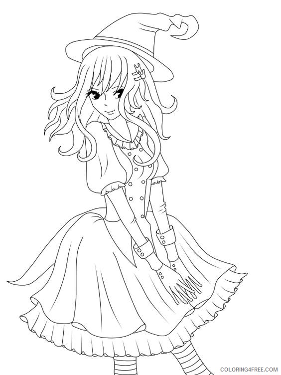 witch coloring pages anime Coloring4free