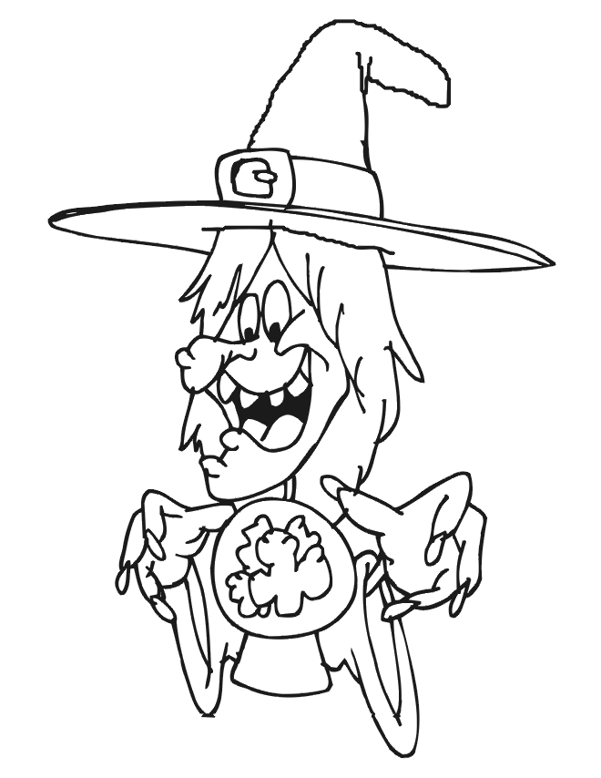 witch coloring pages for kids Coloring4free