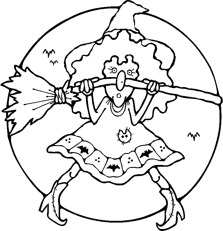 witch coloring pages free to print Coloring4free