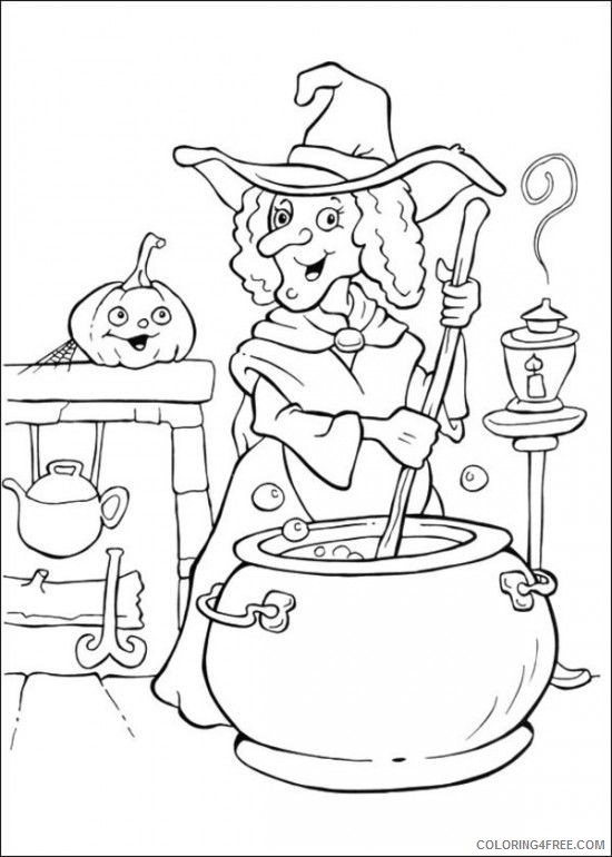 witch coloring pages making a potion Coloring4free