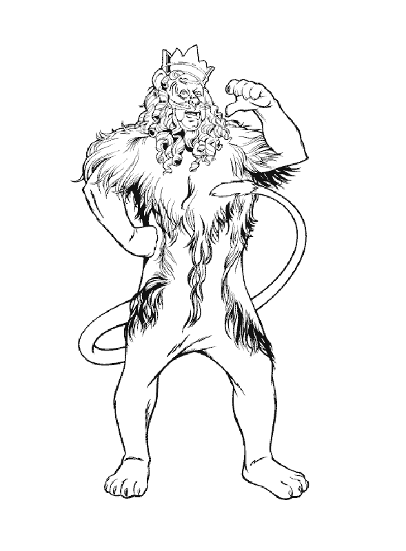 wizard of oz coloring pages cowardly lion Coloring4free