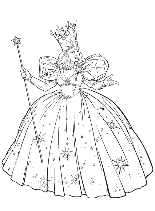 wizard of oz coloring pages glinda Coloring4free