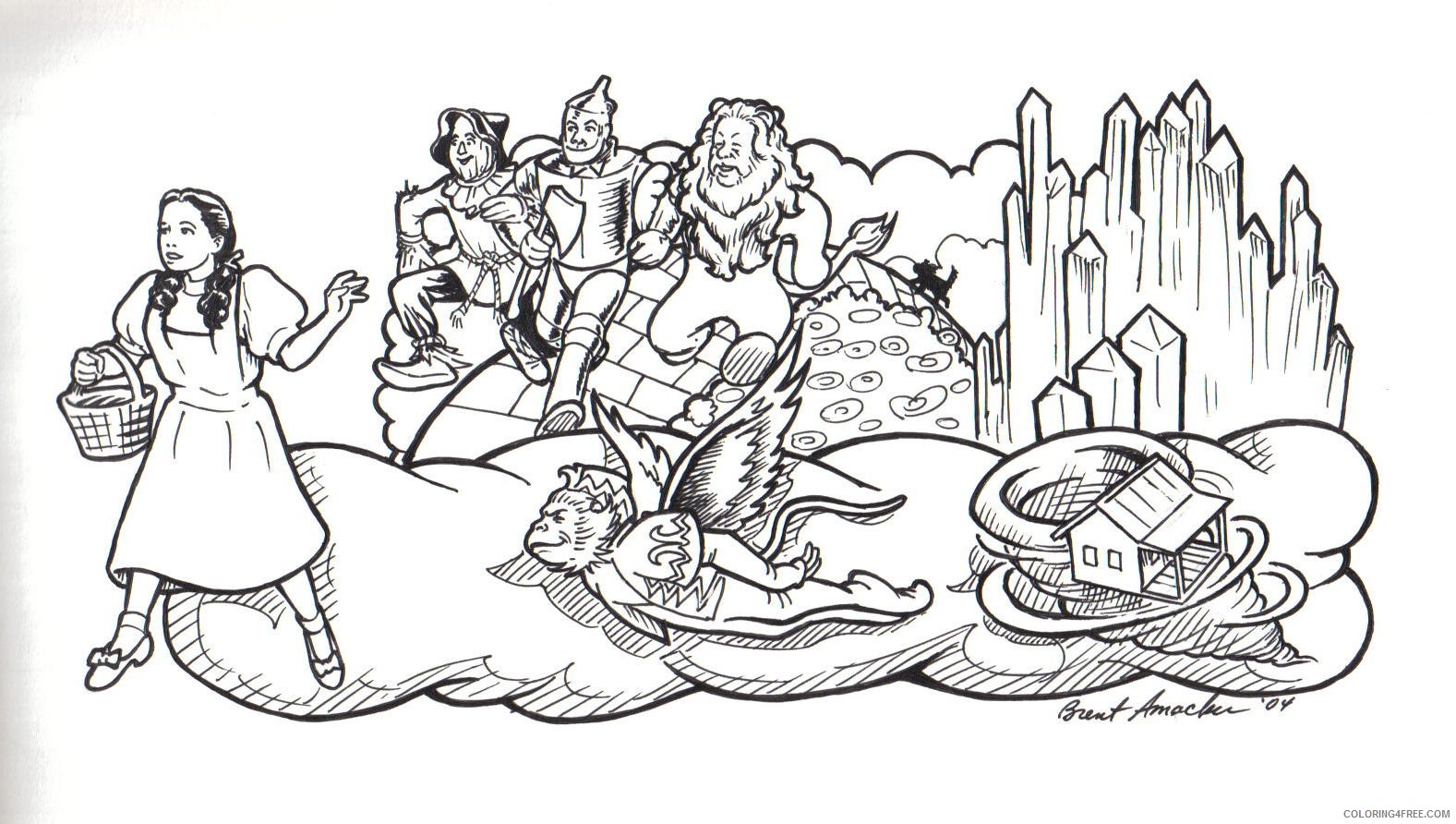 wizard of oz coloring pages printable Coloring4free