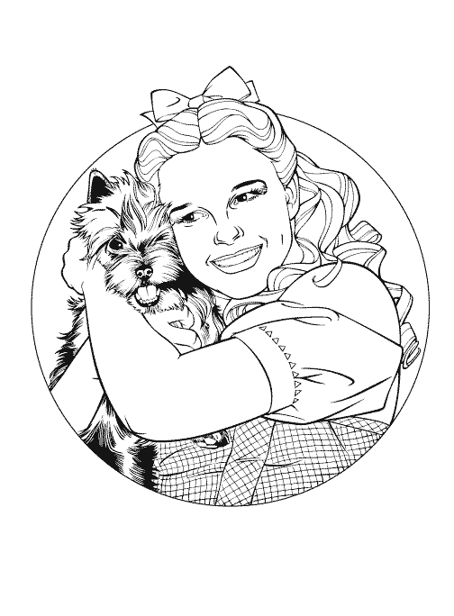 wizard of oz coloring pages toto and dorothy Coloring4free