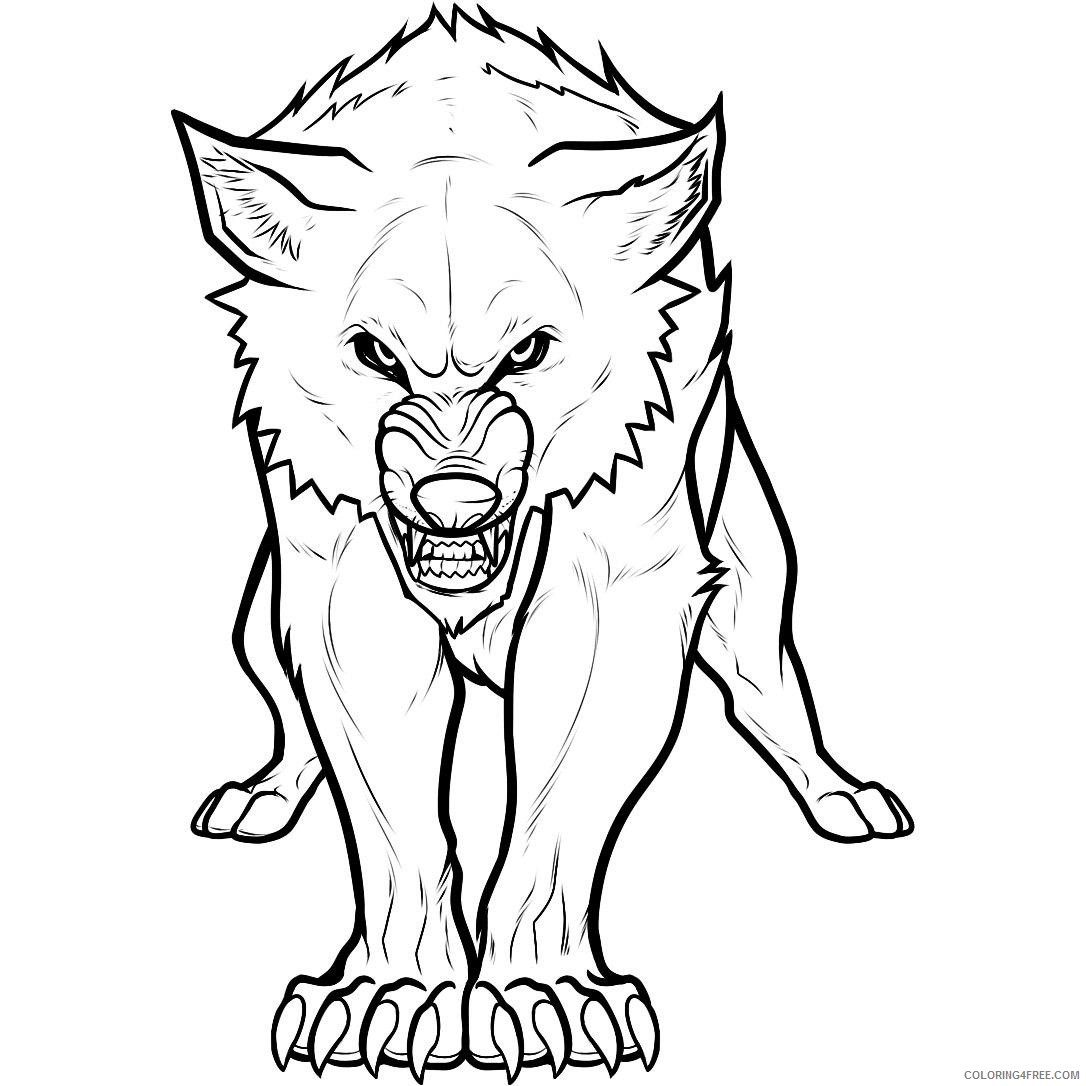 wolf coloring pages angry Coloring4free
