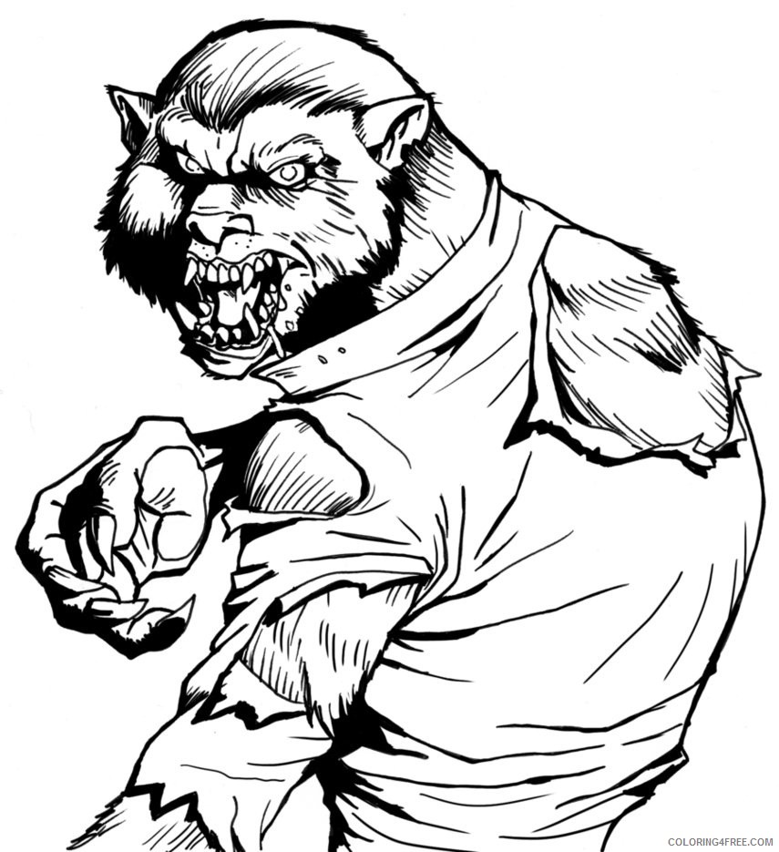 wolf coloring pages angry werewolf Coloring4free